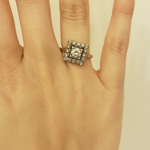 Designer Ring by Jabel Art Deco Platinum .5ct Ring